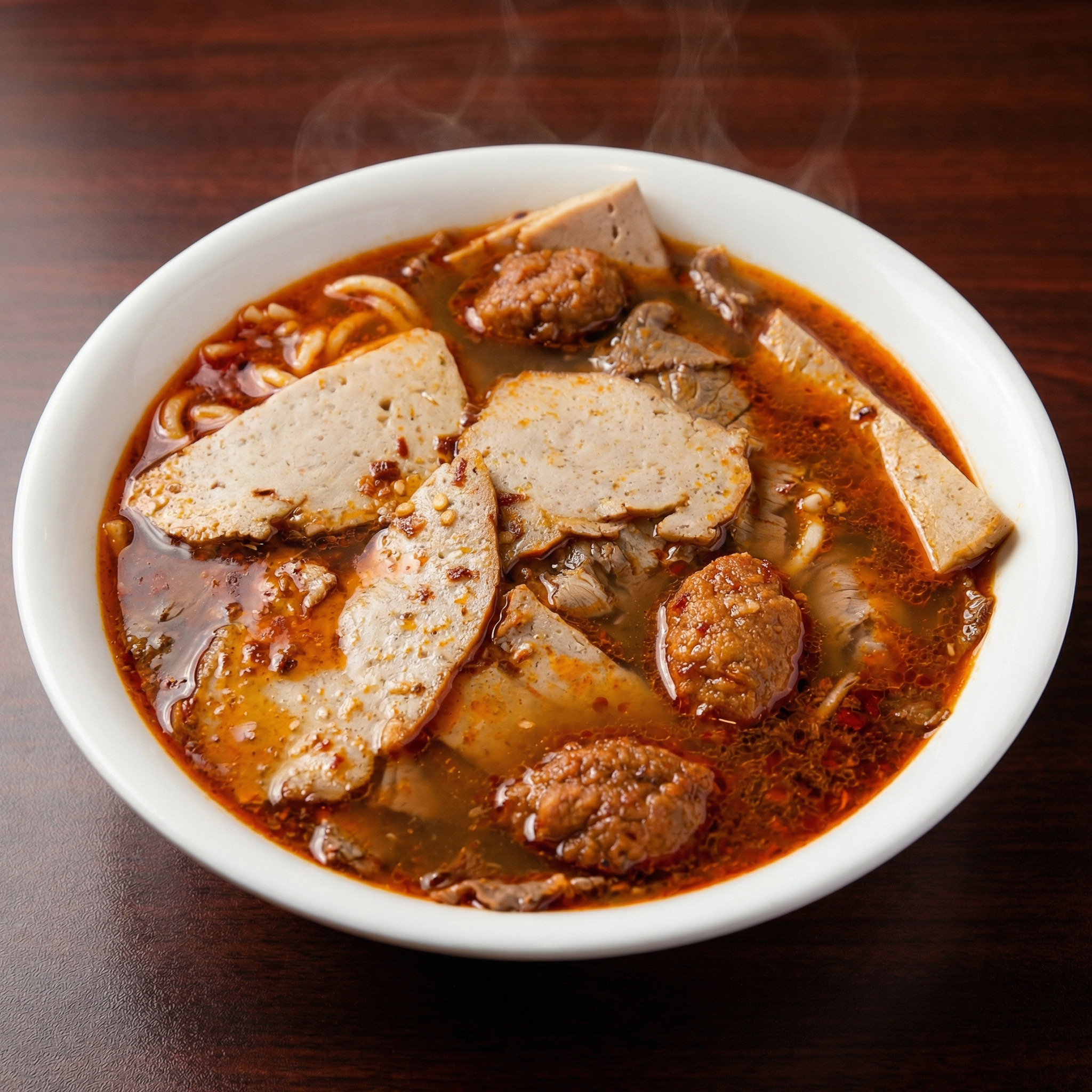Bun Bo Hue spicy Vietnamese noodle soup at T.H. Dang Restaurant Winnipeg